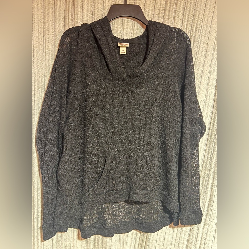 Mossimo Supply Co. Black Sheer Knit Hoodie